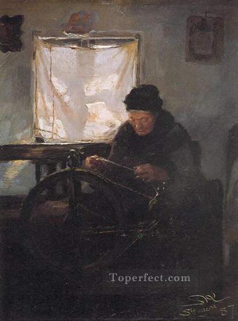 Anciana en la rueca 1887 ペダー・セヴェリン・クロイヤー油絵